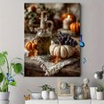 thumbnail image 4 of Pumpkin Grape Olive Oil Canvas Print, Rustic Fall Halloween Art, Farmhouse Seasonal Kitchen Wall Decor, 4 of 8