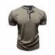 thumbnail image 4 of Tops para hombre, blusas y camisas de manga corta con cuello redondo para hombre, camisas casuales de verano de color liso, camisa de manga corta con botones y cuello redondo, camisa de poliéster para, 4 of 8