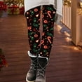 thumbnail image 2 of KHONTS Women's Christmas Printed Pants Festive Holiday Leggings Soft Stretch High Waist Daily Wear Bottoms Black3 XL, 2 of 4