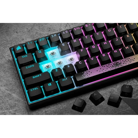 CORSAIR - K65 RGB Mini Wired 60% Mechanical Cherry MX SPEED Linear Switch Gaming Keyboard with PBT Double-Shot Keycaps - Black