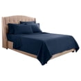 thumbnail image 2 of Flex Top King Sheets, 6 Piece Set - Hotel Luxury Sheets for Top Split King Bed, Super Soft Bedding Sheets & Pillowcases, Head Split King Sheets, Navy Blue, 2 of 4