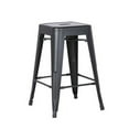 thumbnail image 4 of AC Pacific Backless Metal Barstool, Matte Black, 24 -inch, Set of 2, 4 of 6