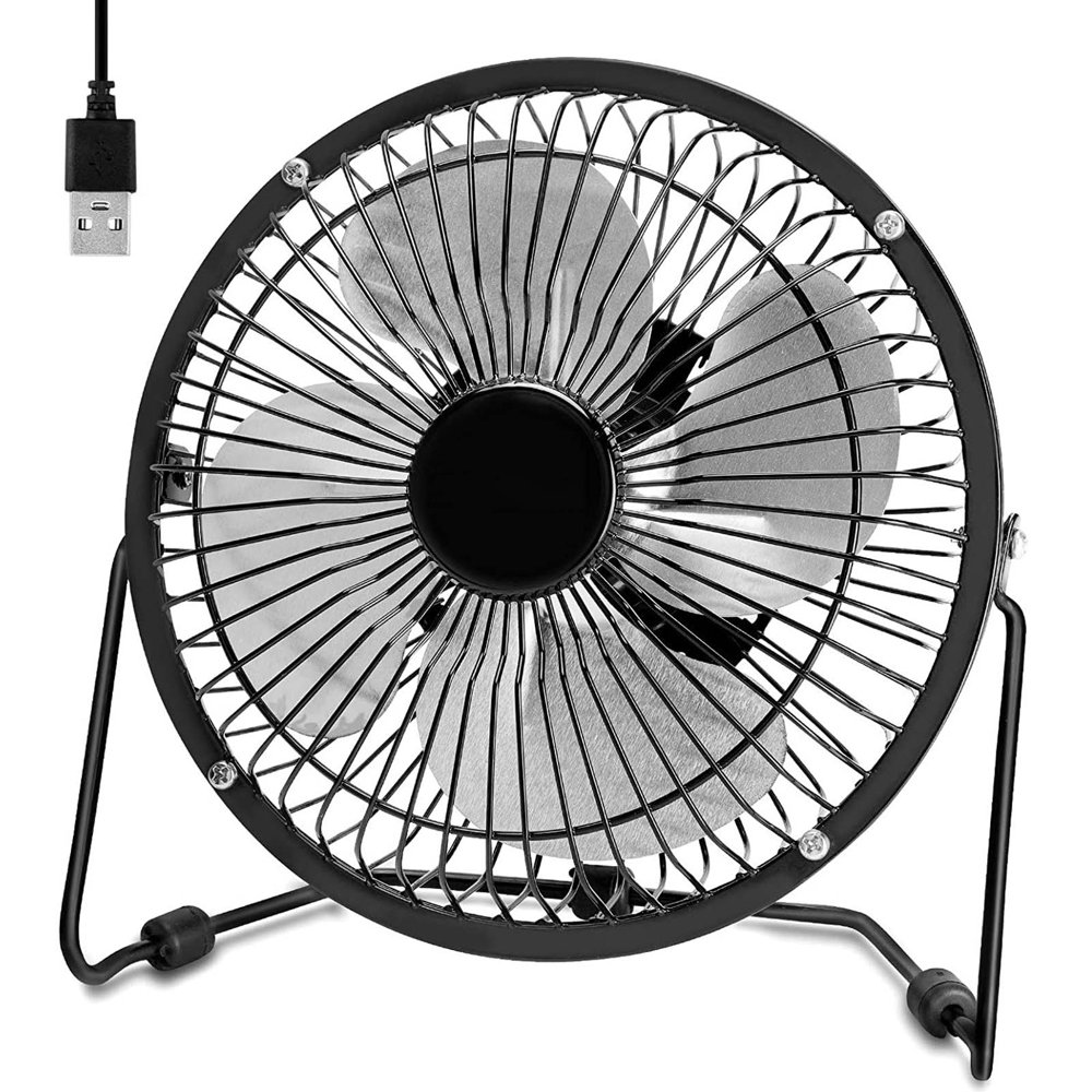 6 Inch USB Desk Fan Metal Portable Mini Table Fan, Quiet, Desktop Fan