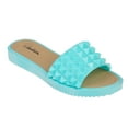thumbnail image 3 of Chatties Casual Studded Flat Slide Sandals, Mint (Women's), 3 of 6