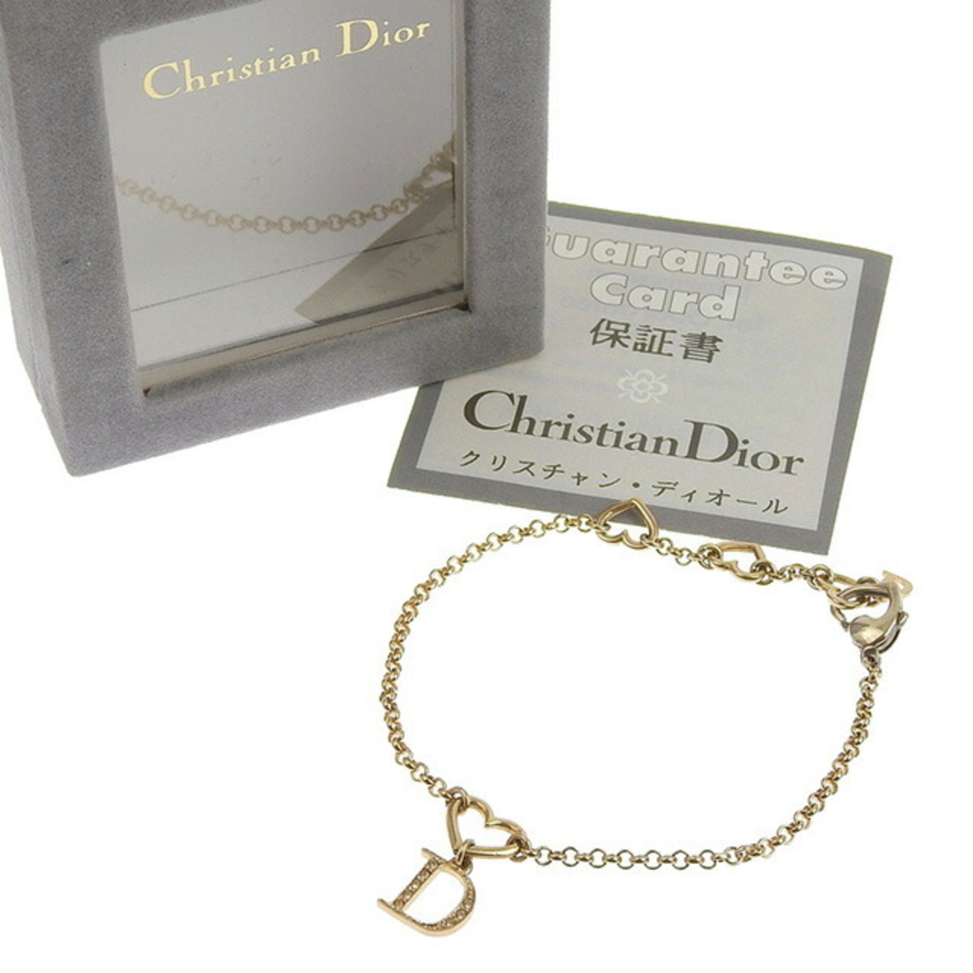 CHRISTIAN DIOR Bracelet Bangle Chain AUTH Logo Vintage Rare CD Gold SE40 |  eBay