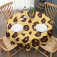 thumbnail image 3 of Yellow and Brown Of Leopard Print Round Tablecloth 60"x60",Wrinkle Wipeable Table Cloth for Kitchen Dining Room Picnic Patio Party, 3 of 6