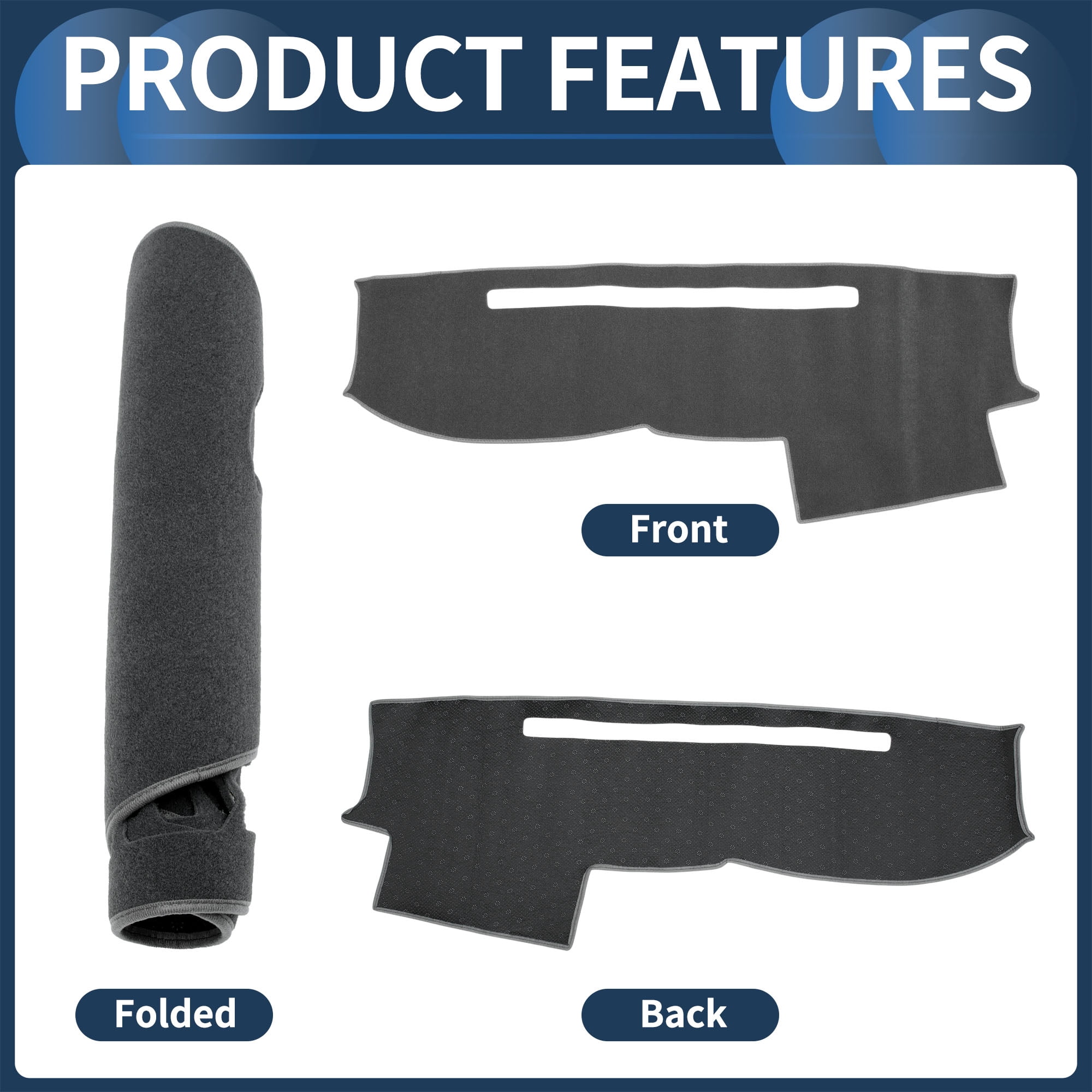 Dashboard Cover Dash Cover Mat Carpet for Toyota 4RUNNER 2003-2009 Polyester Gray