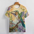 thumbnail image 3 of Flower Hummingbird T Shirts Basic T-Shirt Short Sleeve Ladies Tee Shirt Summer Graphic Clothing, 3 of 6