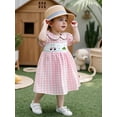 thumbnail image 4 of SUNSIOM Robe d'Été Fille Tout-Petit à Carreaux Col Poupée Manches Courtes Robe Brodée Voiturette de Golf, 4 of 6