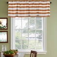 thumbnail image 5 of 2 Panels Burnt Orange Grey Stripe Valance for Windows, Farmhouse Modern Art Striped Light Filtering Kitchen Curtains, Rod Pocket Window Treatment Curtain Valances for Living Room Bedroom, 54"x18", 5 of 9