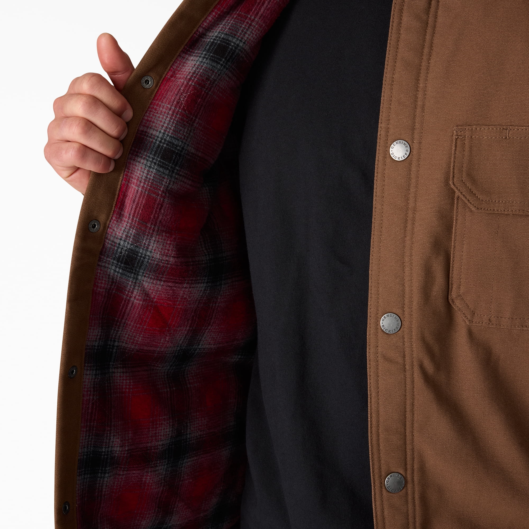 Genuine Dickies Flannel Lined Canvas Shirt Jacket