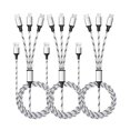 thumbnail image 1 of wonima11 Multi Charging Cable, 5ft 3Pack Multi Charger Cable Nylon Braided Multiple USB Universal 3 in 1 Charging Cord Adapter with Type-C, Micro USB Port Connectors for Cell Phones and More, 1 of 1