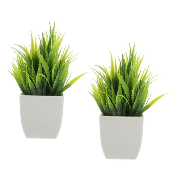 Soimiss 2pcs Desktop Decorations For Office Fake Plants Small PP Indoor Decoration Office Workers