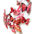 thumbnail image 4 of 12 pegatinas de pared de mariposa de PVC, decoración de mariposas para fiesta de boda, color rojo Tmvgtek Oficina Multiescena Multifunción, 4 of 6