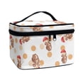 thumbnail image 2 of HELLHERO Polyester Makeup Brush Holder Bag Portable Cosmetic Organizer Bags Lightweight Double Zipper Rabbit and Mushroom Pattern Design, 2 of 6