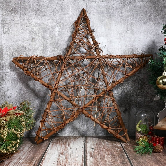 Hemobllo 3pcs Star Wreath Rattan Decoration Handmade Wall Hanging for Friends