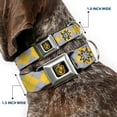 thumbnail image 2 of Warner Bros. Pet Collar, Dog Collar Metal Seatbelt Buckle, Harry Potter Hufflepuff Stars Argyle Plaid Gray Gold Browns, 15 to 24 Inches 1.0 Inch Wide, 2 of 8