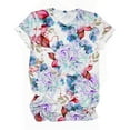 thumbnail image 4 of ICHUANYI Women's Fashion Summer Floral Print Regular Tops Short Sleeves Round Neck T Shirt, 4 of 5