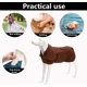 thumbnail image 4 of Bolsa de secado rápido para perros con toalla de baño para mascotas de microfibra súper absorbente elástica con velcro, albornoz de varios colores marrón XS, 4 of 5