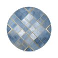 thumbnail image 2 of 15.4" Round Placemat Set of 1 Polyester Fabric Place Mats Non-Slip Dining Kitchen Table Mats for Kitchen Party Decor Blue Plaid Pattern, 2 of 5