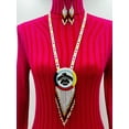 thumbnail image 2 of Handmade beaded White Black Thunderbird Necklace set, 2 of 9