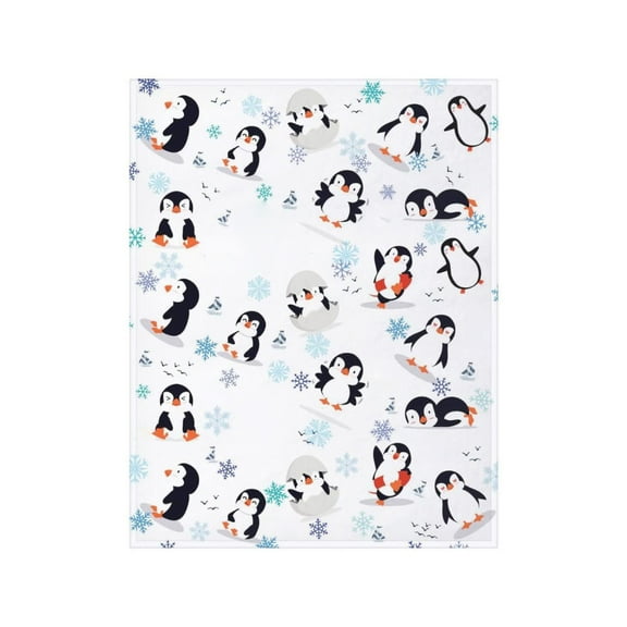 SSNTSY Penguin Blanket Fleece Throw Blanket Soft Plush Blanket 29.5 X 39.4 inch Washable Bedding for Home Office Couch Decor