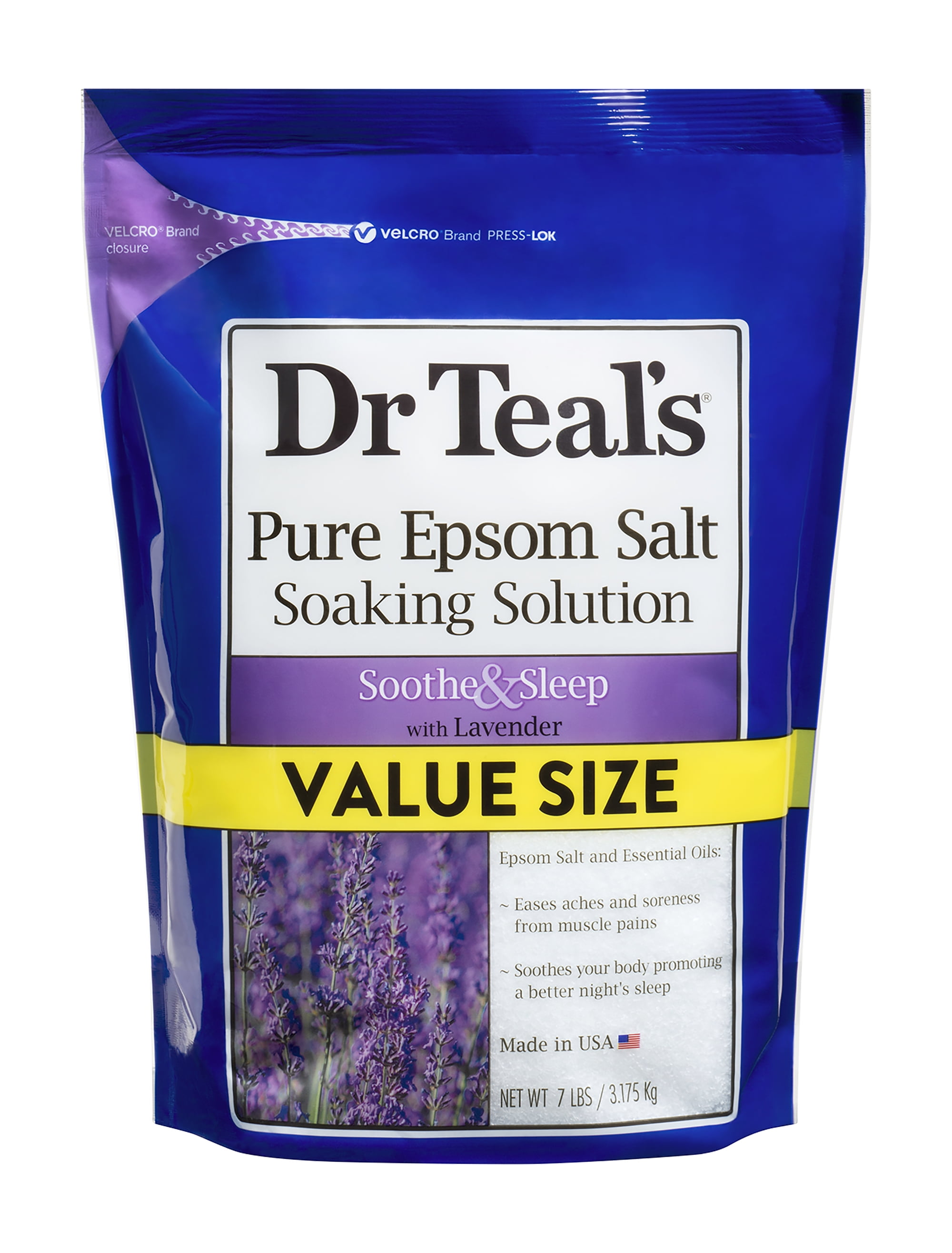 Dr Teal's Pure Epsom Salt, Soothe & Sleep, Lavender, 7lbs - Walmart.com