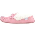 thumbnail image 5 of Snugrugs Womens Wool Lined Moccasin Slippers with Rubber Sole & Wool Cuff - Pink - US 5, 5 of 7