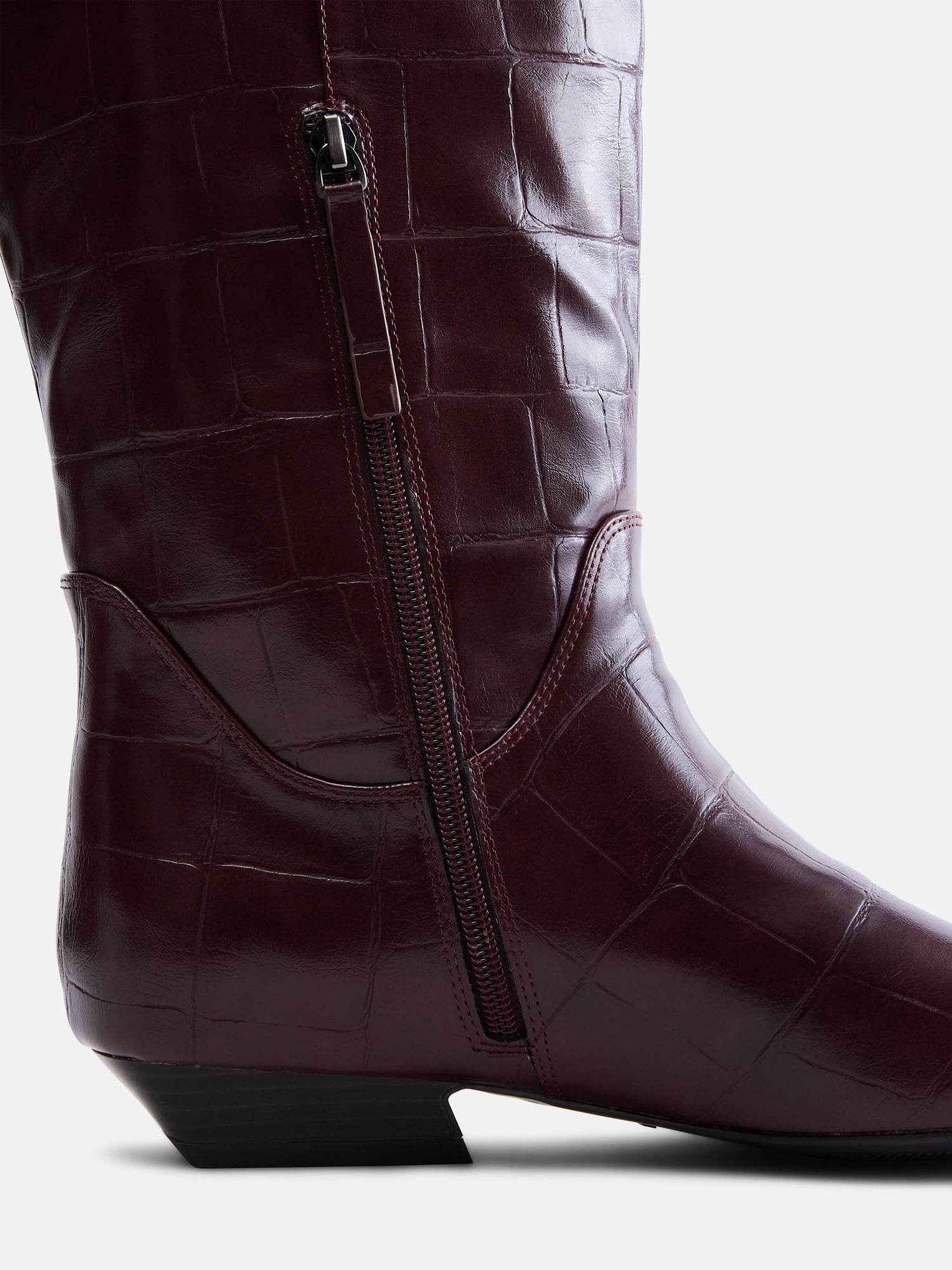 Scoop Women's Faux Croc Flat Tall Boots