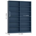 thumbnail image 4 of Homfa 74.3” Double Wide 6-Tier Bookcase, Extra Large Wooden Freestanding Display Bookshelf for Home Office Living Room, Blue, 4 of 7