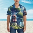thumbnail image 2 of Sigee Fantasy Treehouse Planet Scene for Men’s Casual Beach Summer Shirts Funky Hawaiian Shirt for Men Hawaiian Shirts,3X-Large, 2 of 7