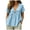 Light Blue, variant on Women's Short Sleeve V Neck Blouses Ruffle Hem Tie Front Crop Tops Lightweight Basic Summer Tops (Light Blue, XXL)