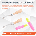 thumbnail image 4 of Bent Latch Hook Crochet Needle Hook, Include Wooden Plastic for Hair Carpet Making, 4 of 9