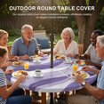 thumbnail image 3 of Round Outdoor Tablecloth with Umbrella Hole and Zipper, Purple Ombre Tablecloth with Elastic Waterproof, Modern Moire Abstract Art Aesthetics Patio Table Covers for 45" - 54" Picnic Pool Tables, 3 of 9