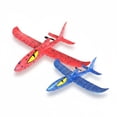 thumbnail image 2 of 2-Piece Foam Glider Airplane Toy Electric Hand Throwing Flying Aircraft Model for Outdoor Sports and Party Favors, 14inch, 2 of 8