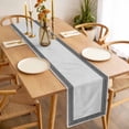 thumbnail image 3 of Black Gray Retro Greek Key Table Runner - 108 Inch Long, Kitchen Dining Table Runner Dresser Scarves, Greece Ancient Rustic Geometric Farmhouse Decor for Coffee Tables Wedding Party Banquet, 3 of 8