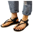 thumbnail image 3 of DPTALR Retro Summer Women Flat Open Toe Breathable Sandals Buckle Strap Beach Shoes, 3 of 8