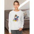 thumbnail image 2 of Pastell Colorful English Bulldog Sweatshirt Women -Weekday Best Designs, Female 5X-Large, 2 of 4