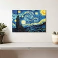 thumbnail image 2 of Elephant Stock Starry Night Wall Art - Horizontal Canvas Wall Art - Living Room Wall Decor - Nature Canvas - Yellow And Blue Decor By Vincent Van Gogh - 12" x 8", 2 of 8
