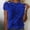 Blue, variant on Women's Floral Lace Short-Sleeve Blouse, Scalloped Neckline Casual Top, Breathable Lined Lace T-Shirt, 5 Colors Sizes S-5XL