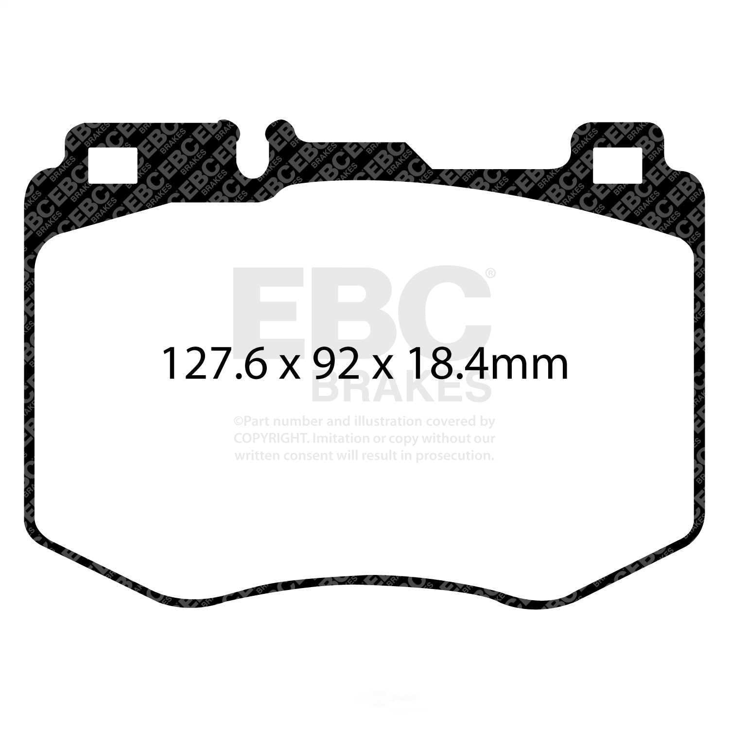 EBC Brakes Yellowstuff 4000 Series Street and Track Brake Pad Set Fits select: 2019 ,2021-2022 MERCEDES-BENZ GLC