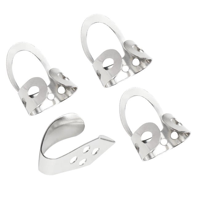4 unids/set 1 pulgar + 3 púas de guitarra celuloide Fingerpicks guitarra Plectrum para acústico eléctrico-ajustable