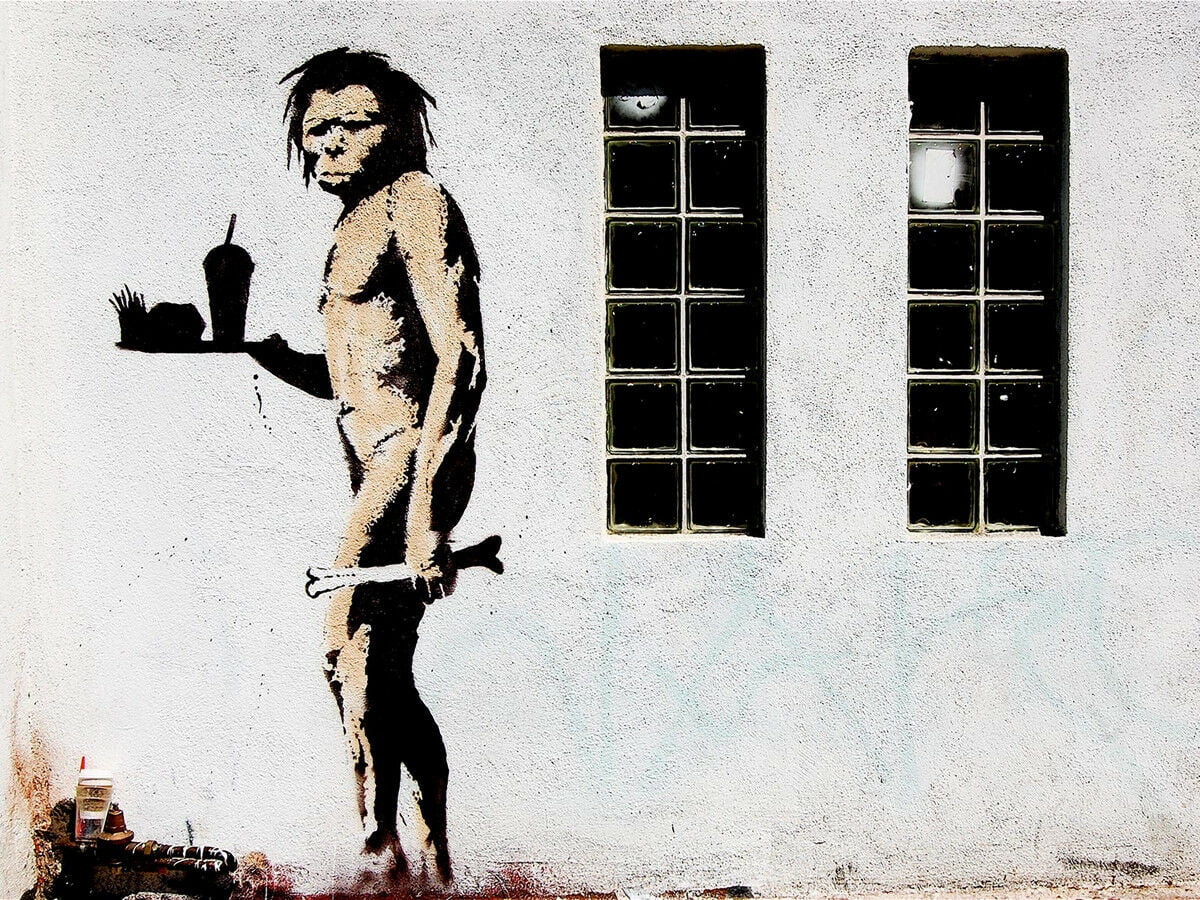 Banksy Apeman CANVAS OR PRINT WALL ART 