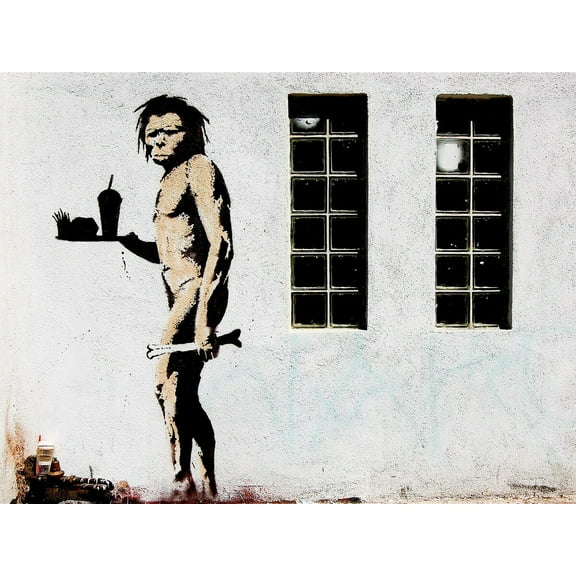 Banksy Apeman - CANVAS OR PRINT WALL ART