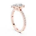 thumbnail image 3 of Zuwelria Halo Promise Ring for Women | 1.44 Ct Fine Oval Cut Moissanite Diamond Ring for Wedding - Engagement | 18K Rose Gold Plated 925 Sterling Silver Size 9, 3 of 8