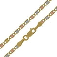 thumbnail image 4 of Real Solid 10k Tri-color Gold Valentino Chain 2mm 16" Necklace Jewelry Female Unisex, 4 of 5