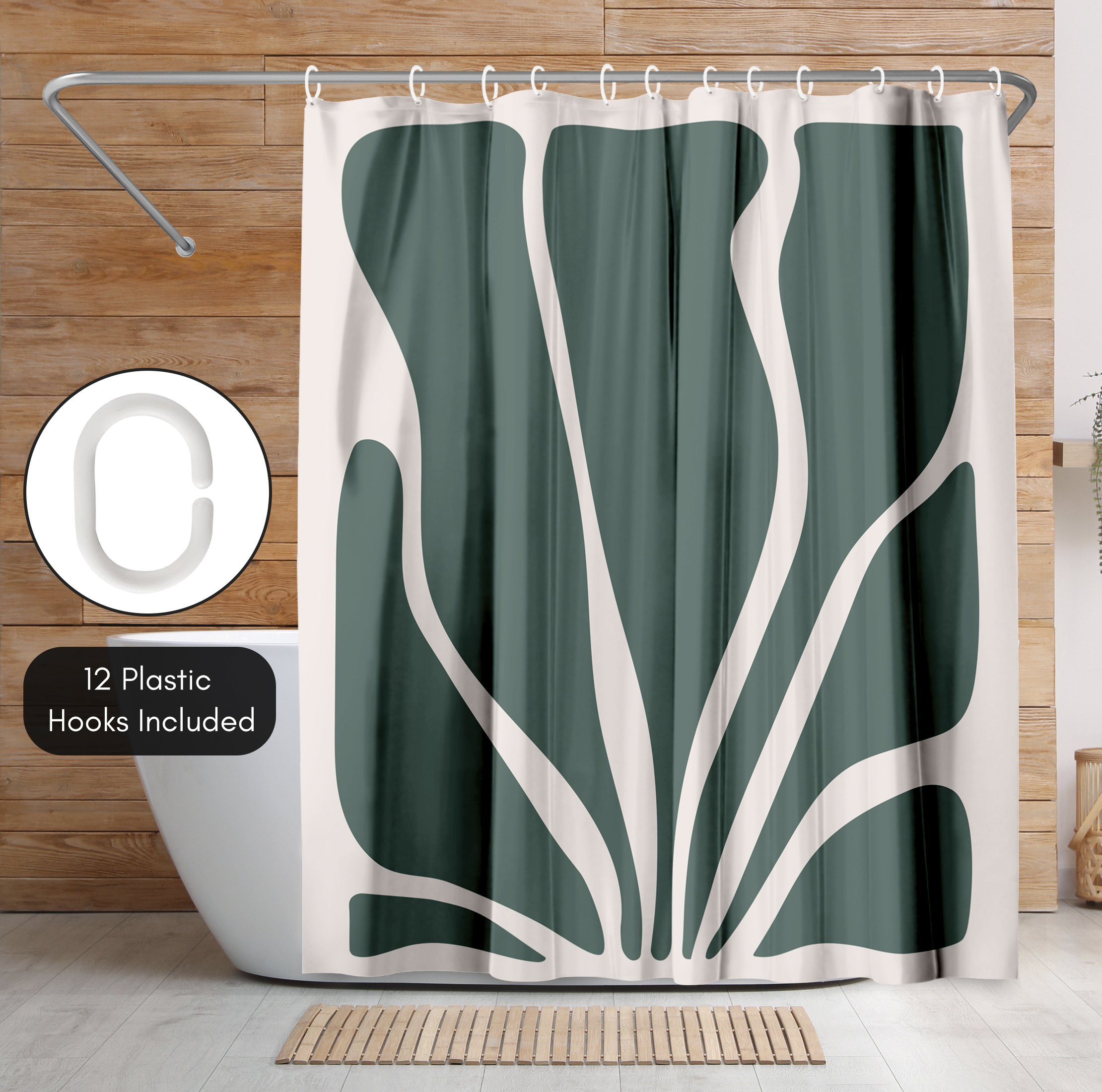 Americanflat 71" x 74" Shower Curtain, Abstract Seaweed by ArtPrink