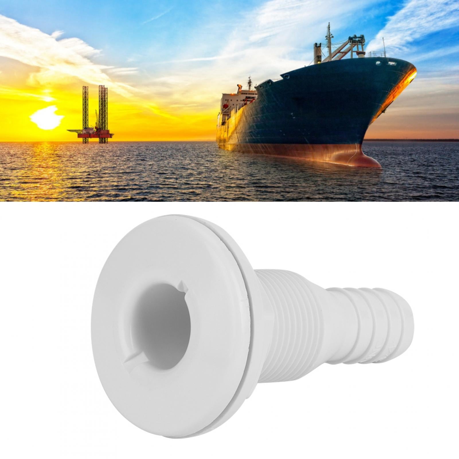 Raccord Traversant De Coque 3/4 Pouce En ABS – Pour Bateau, Caravane – Anti-UV, Certifié ABYC, Blanc