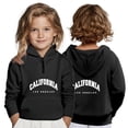 thumbnail image 2 of SRZYMJ Boys Girls Quarter Zip-Up Hoodies Long Sleeve Pullover Sweatshirts Pockets for Casual School and Outdoor Wear Black 5-6 Years, 2 of 6