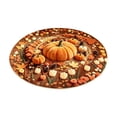 thumbnail image 2 of Zynviq Pumpkin Area Rugs 23.6" X 23.6" Thanksgiving Throw Rug Polyester Round Multicolor Washable Small Rug for Sofa, 2 of 6